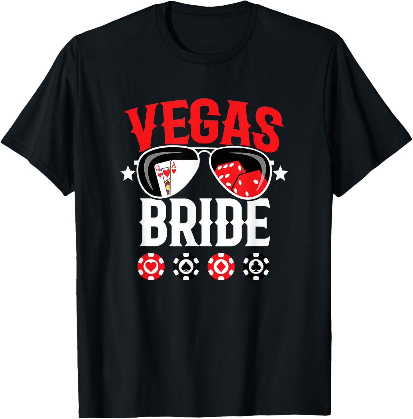 Vegas Wedding Bride - Married in Vegas - Bride Squad T-Shirt - T-Shirt | Black