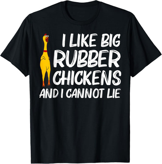 Funny Rubber Chicken Gift Men Women Rubber Chicken Costume T-Shirt - T-Shirt | Black