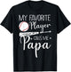 Baseball My Favorite Player Calls Me Papa Grandpa Gift T-Shirt - T-Shirt | Black