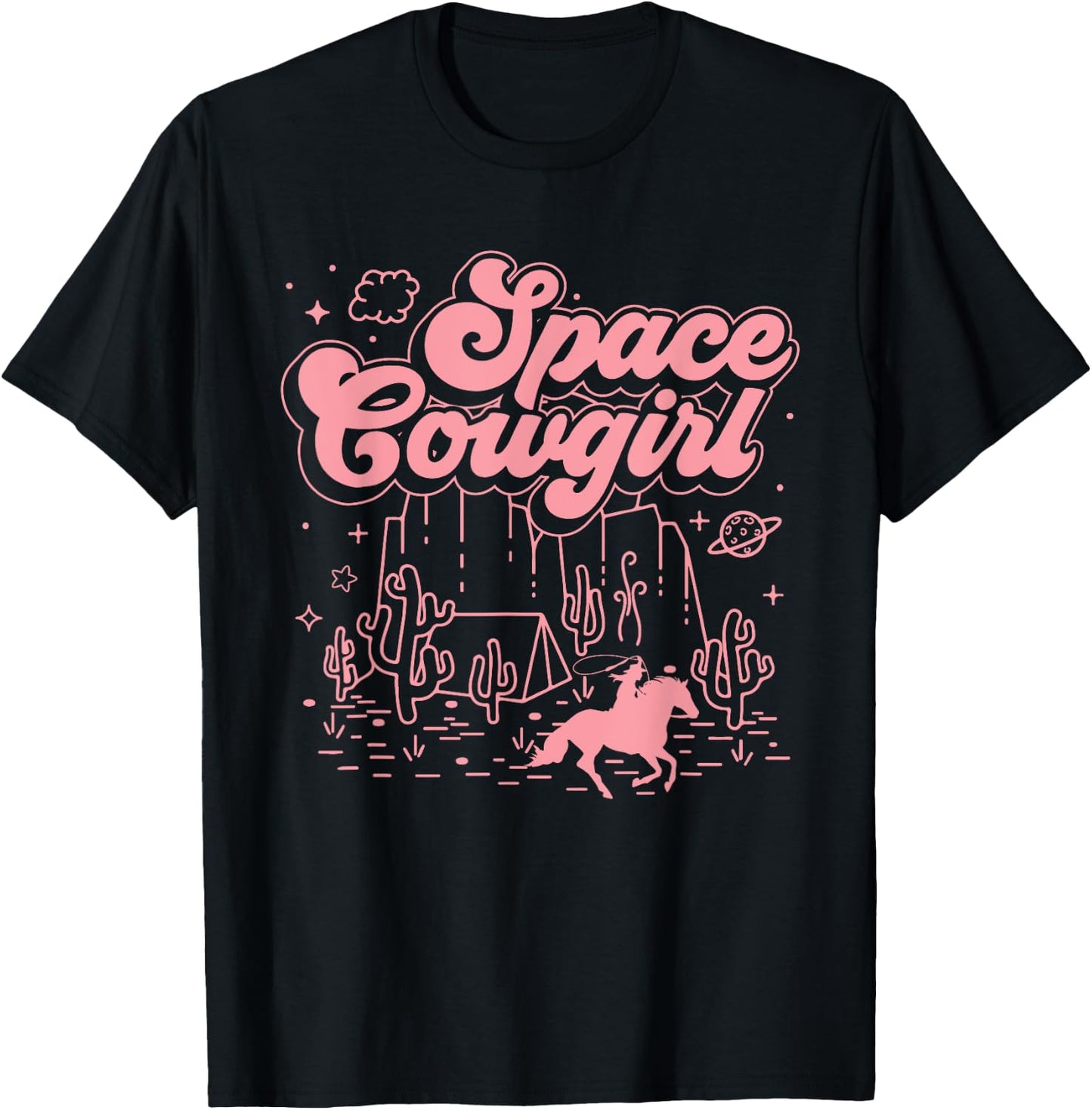 Space Cowgirls Shirt Bachelorette Party Rodeo Girls Women T-Shirt - T-Shirt | Black