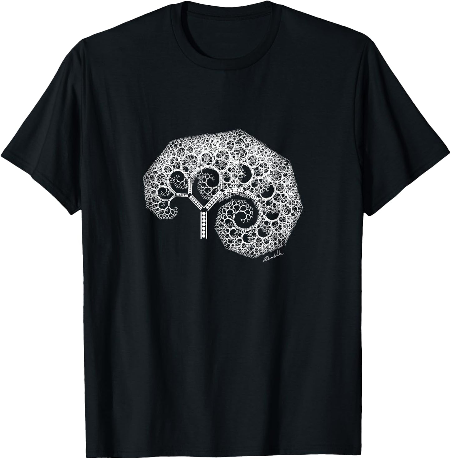 Tree of Life Infinite Spiral Fractal Trippy Nature Botany T-Shirt - T-Shirt | Black