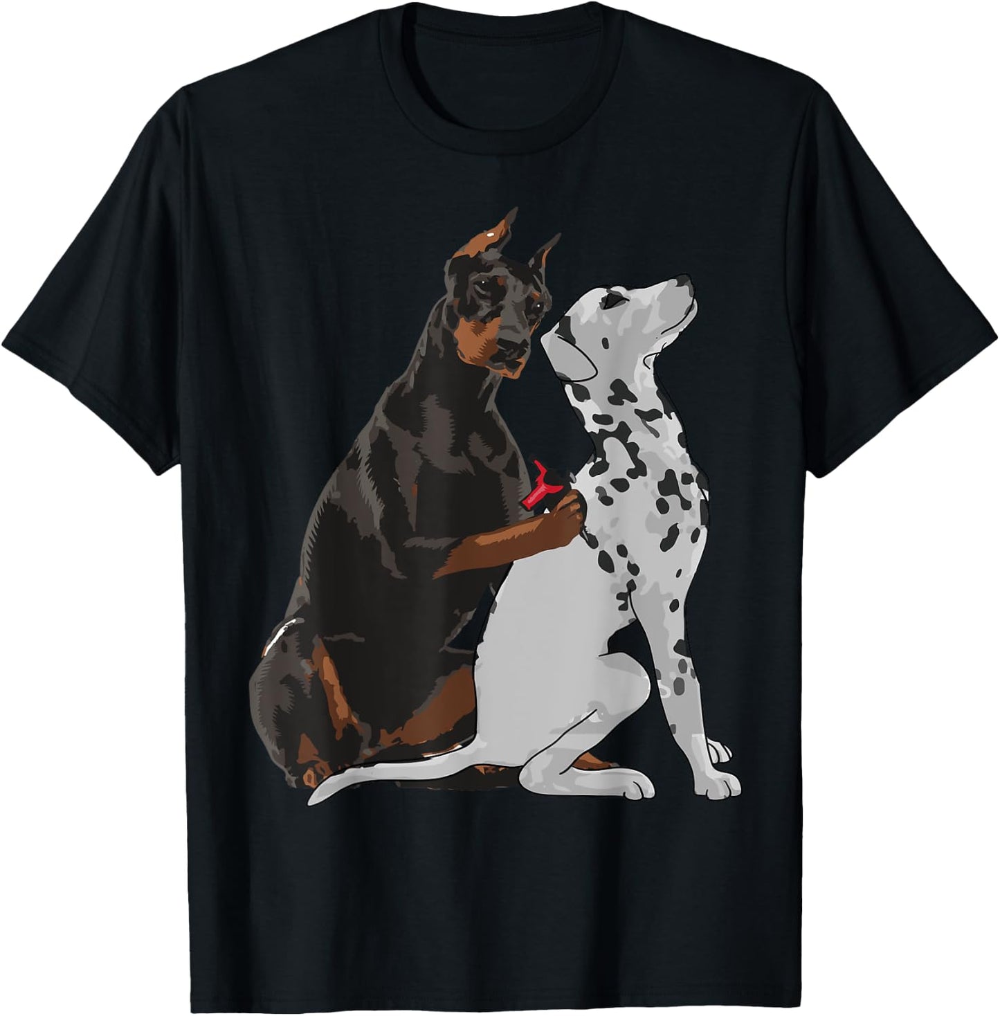 Cute Fashionable Doberman Tattooing Dalmatian Dog Gift T-Shirt - T-Shirt | Black