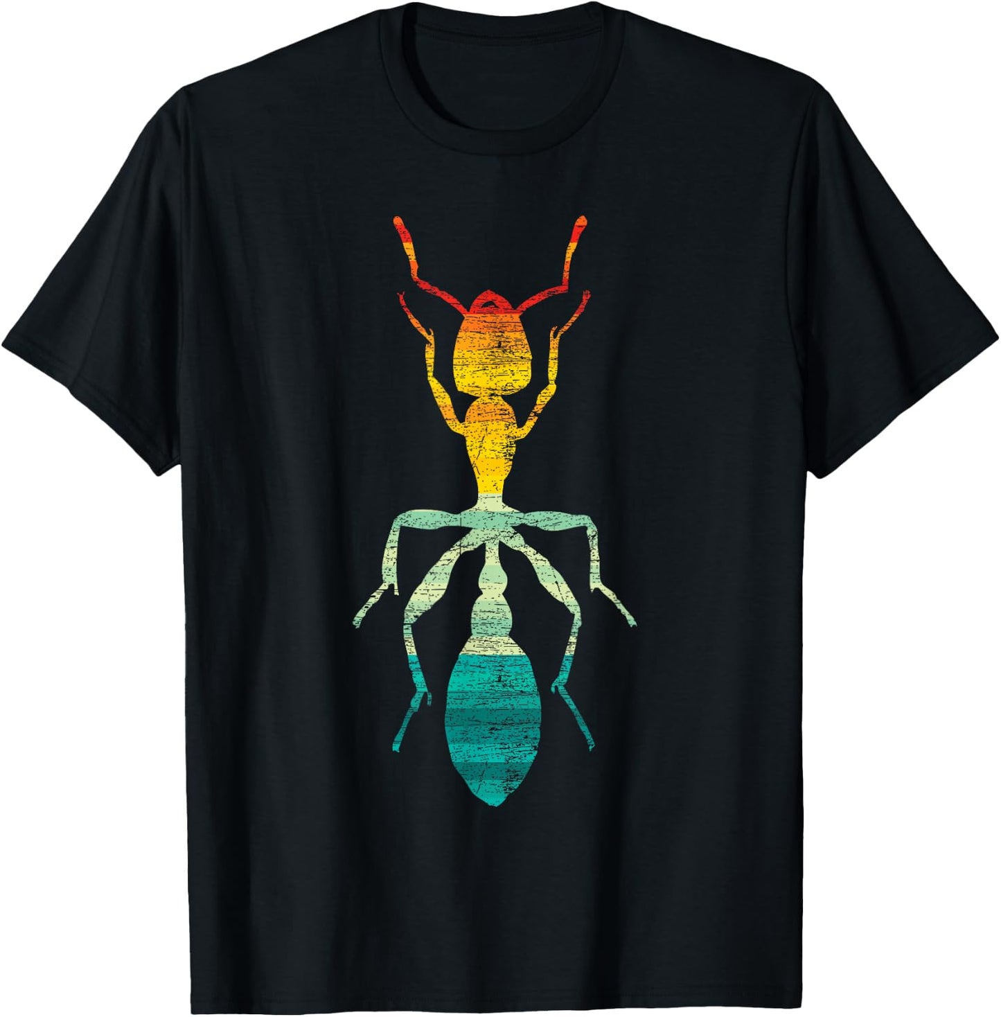Insect Ant Design Retro Ant -Adults, -Kids Black Small Classic Fit Short Sleeve T-Shirt - T-Shirt | Black