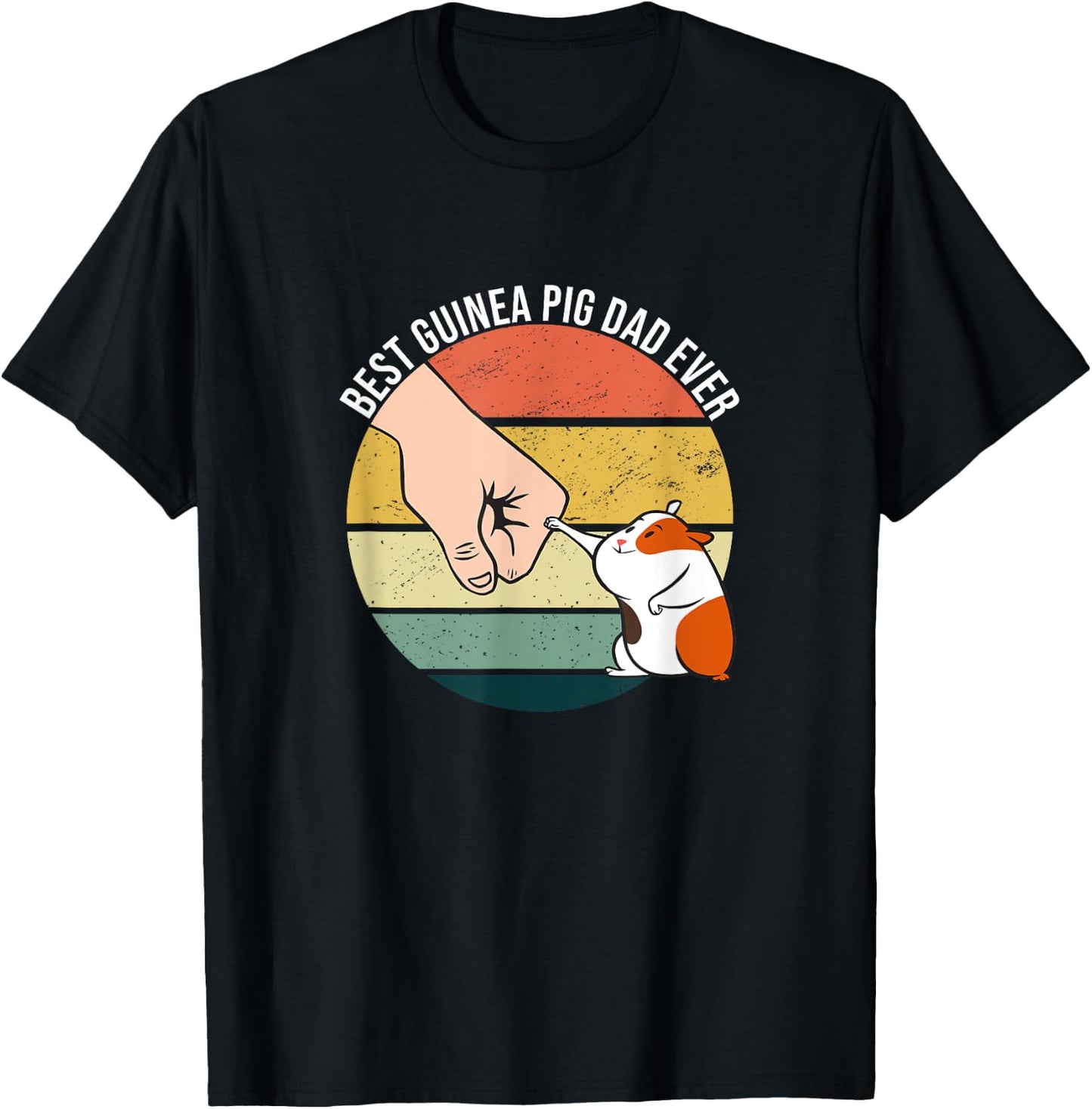 Best Guinea Pig Dad Ever Furry Potato Domestic Cavy T-Shirt - T-Shirt | Black