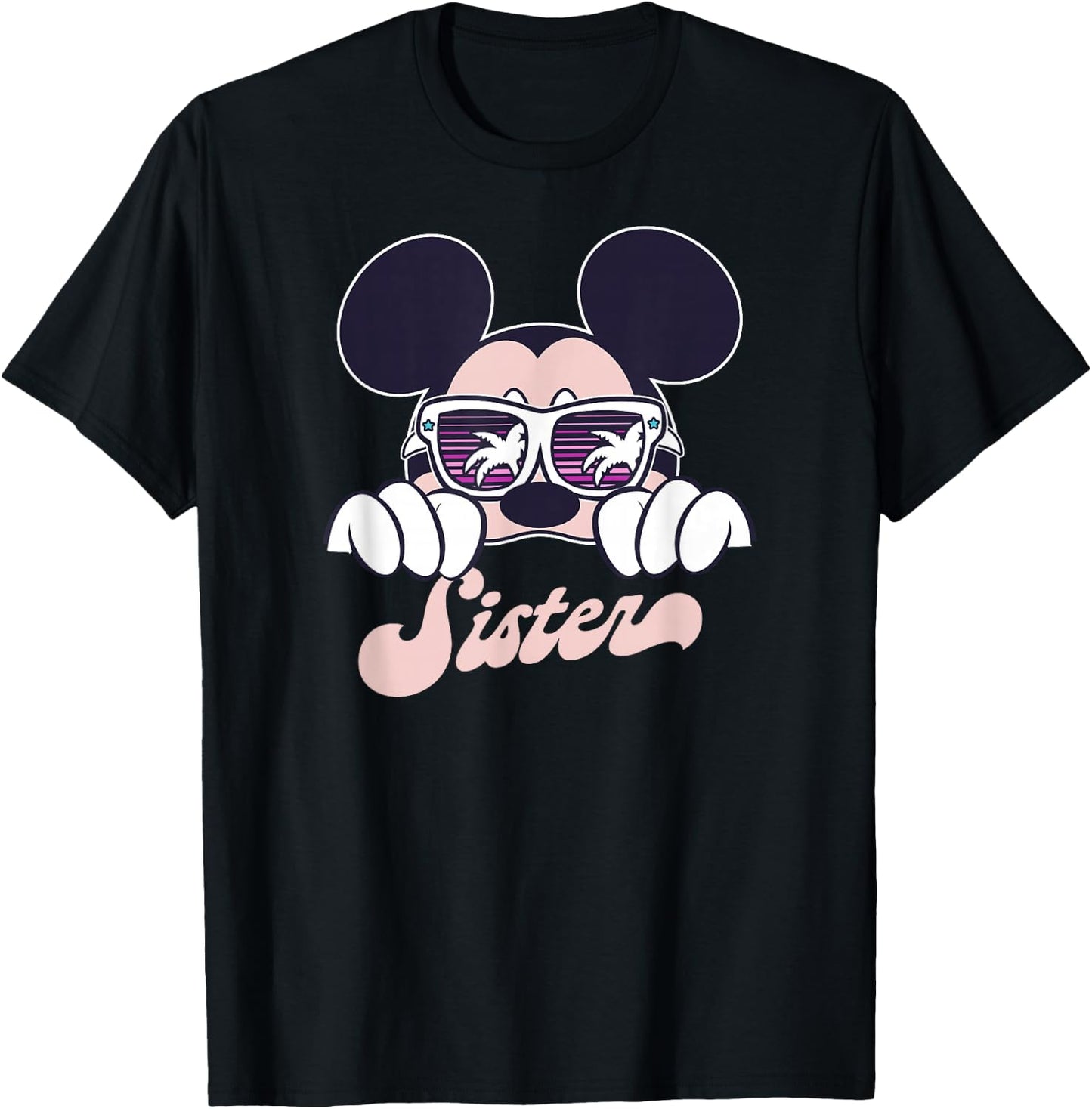 Disney Mickey and Friends Mickey Summer Vibes Sister Logo T-Shirt - T-Shirt | Black