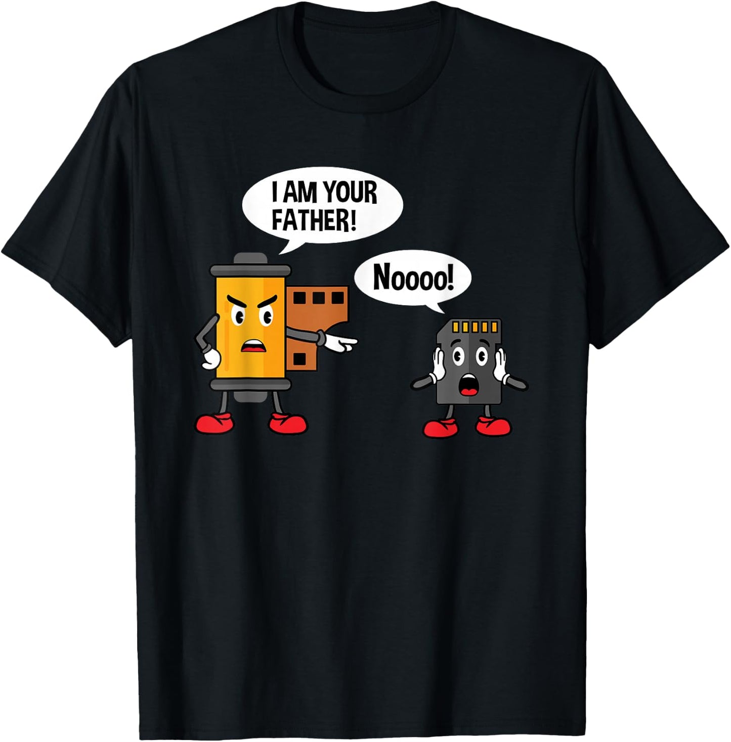 Analog Film Roll & SD Card - Funny Photographer Camera T-Shirt - T-Shirt | Black