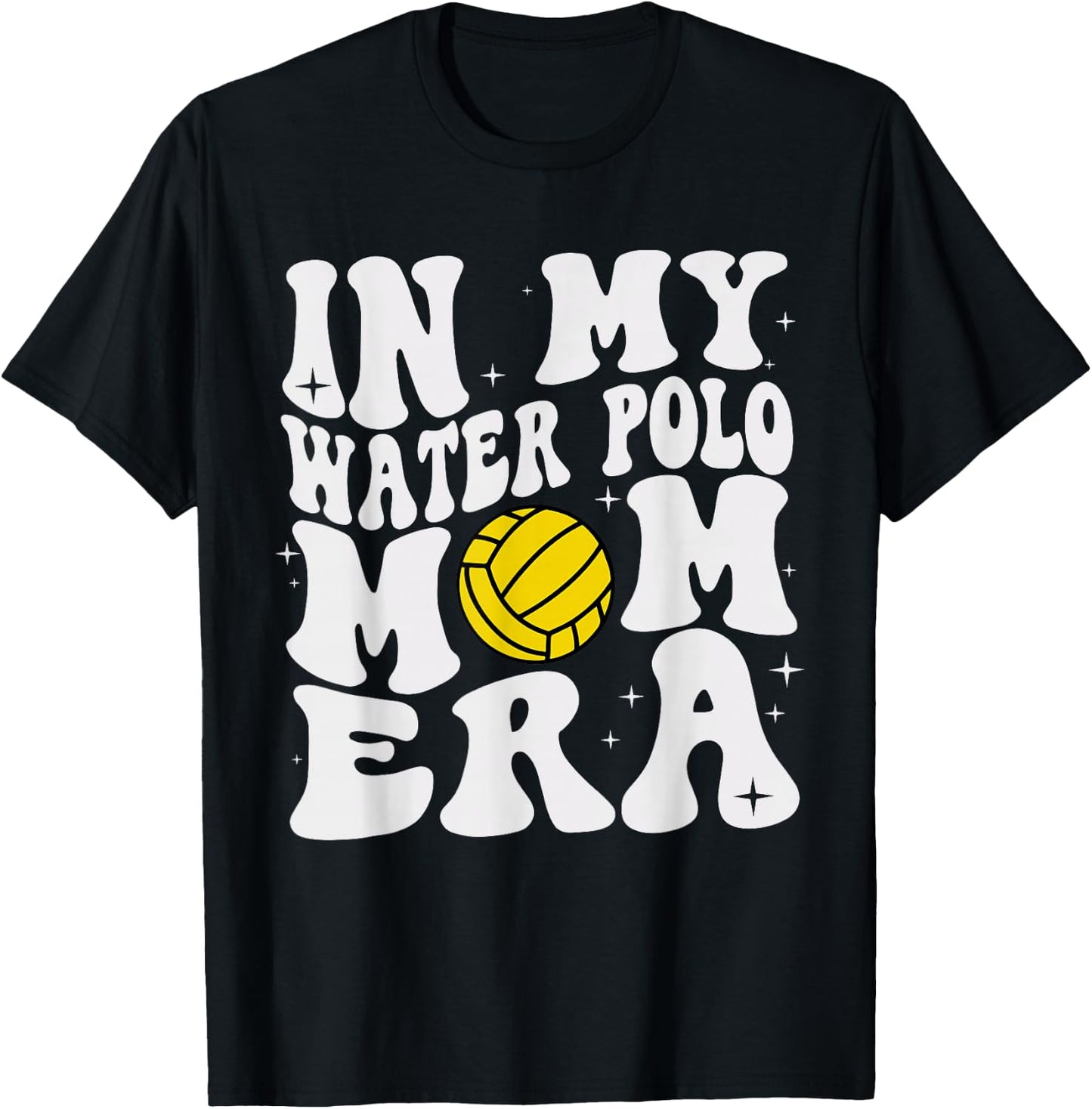 In My Water Polo Mom Era Retro Groovy Mom Life Mother's Day T-Shirt - T-Shirt | Black