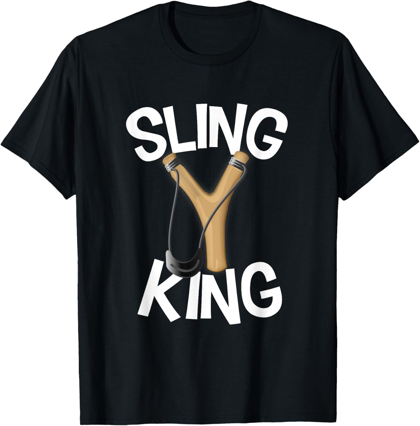 Funny Slingshot Humor New Slingshot Toy Kids Sling King T-Shirt - T-Shirt | Black