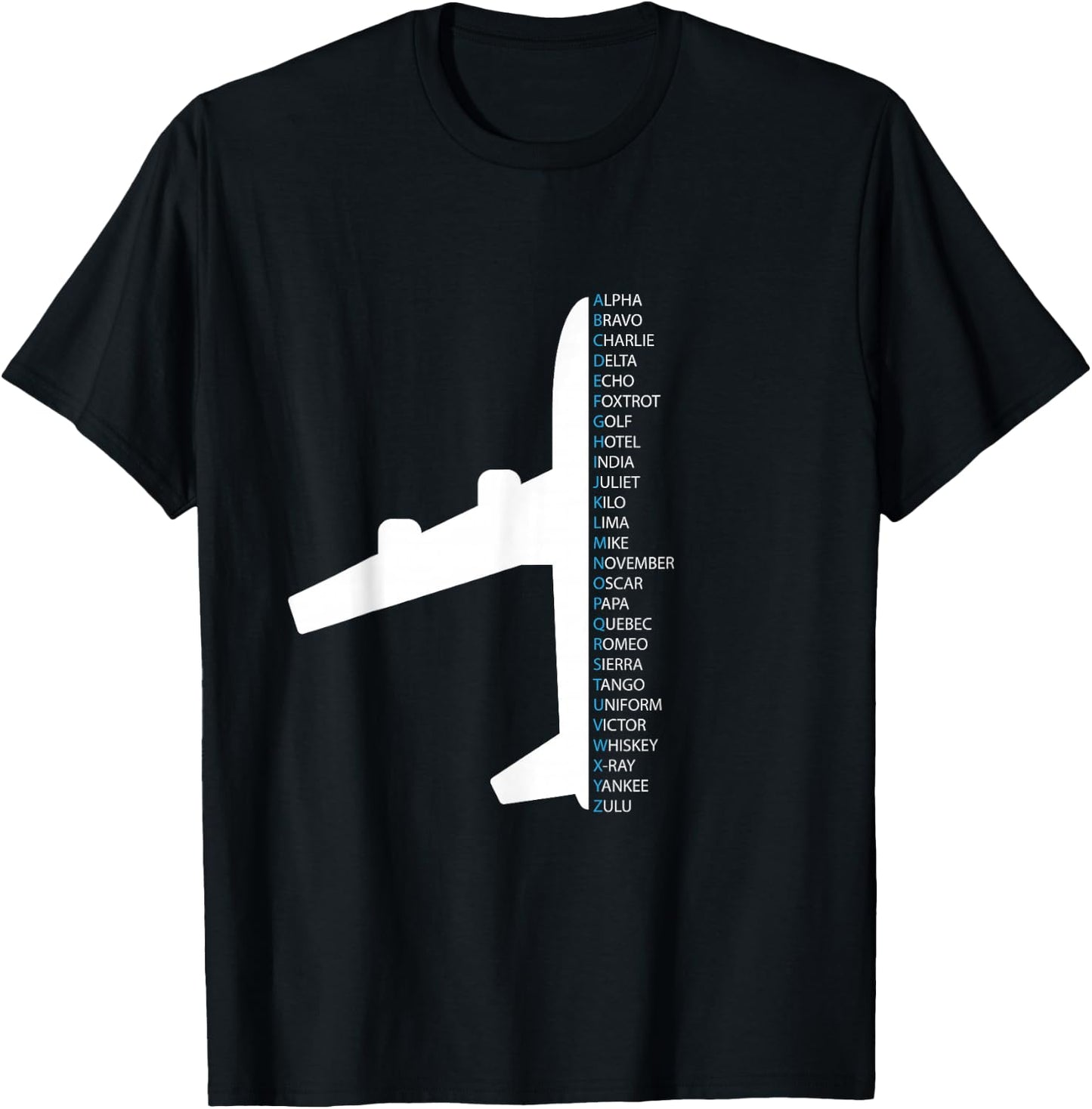 NATO Alphabet Design for a Air Traffic Controller T-Shirt - T-Shirt | Black