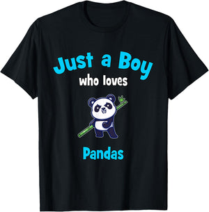 Panda Shirt for Boys | Kids Panda T-Shirt - T-Shirt | Black