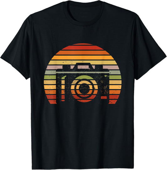 Retro Vintage Camera Picture Camera Man Photography Gift T-Shirt - T-Shirt | Black
