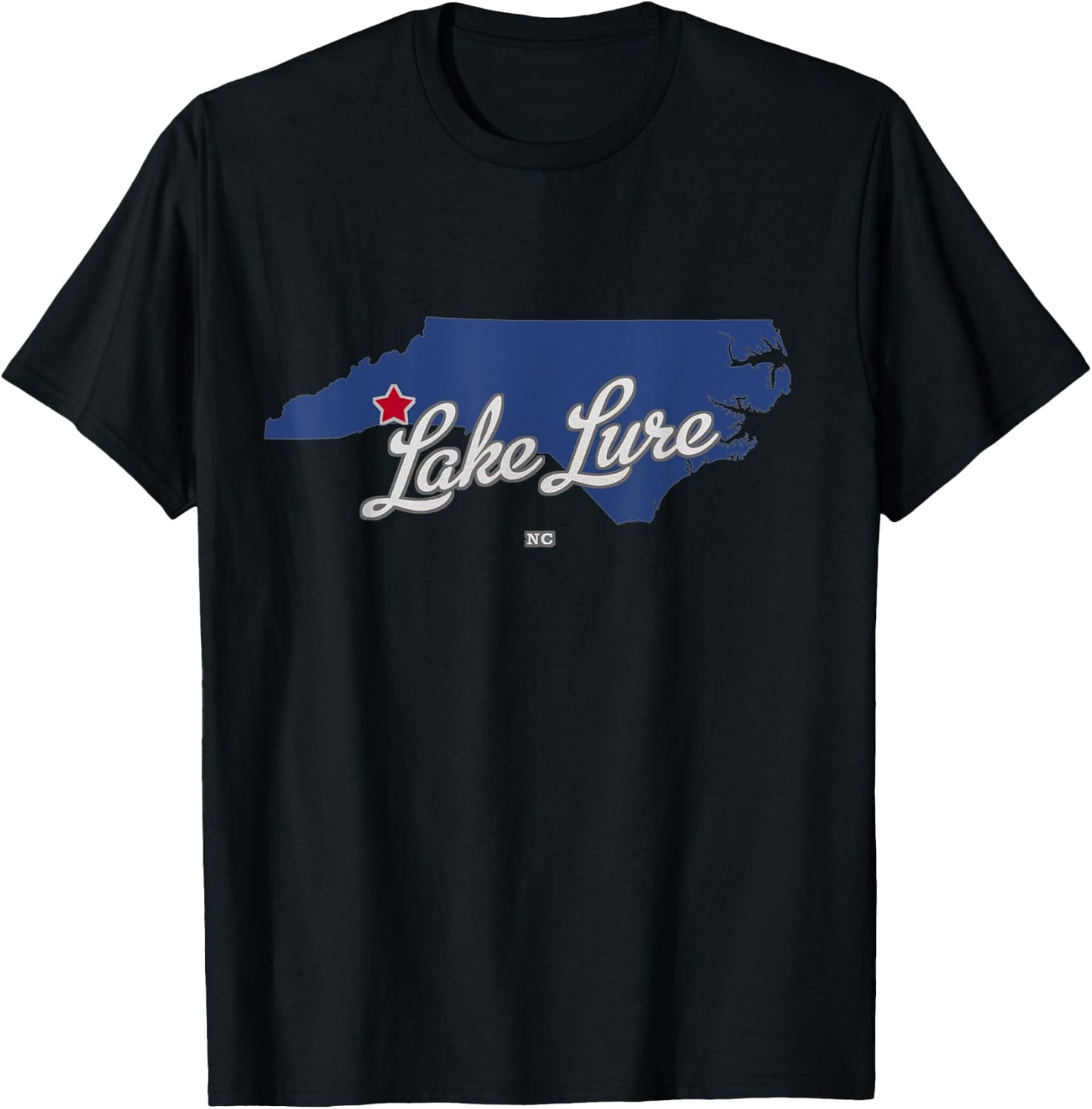 Lake Lure North Carolina NC Map T-Shirt - T-Shirt | Black
