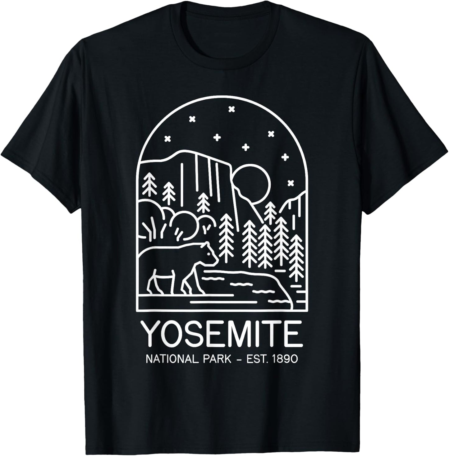 Yosemite National Park 1890 California Mariposa Sierra T-Shirt - T-Shirt | Black