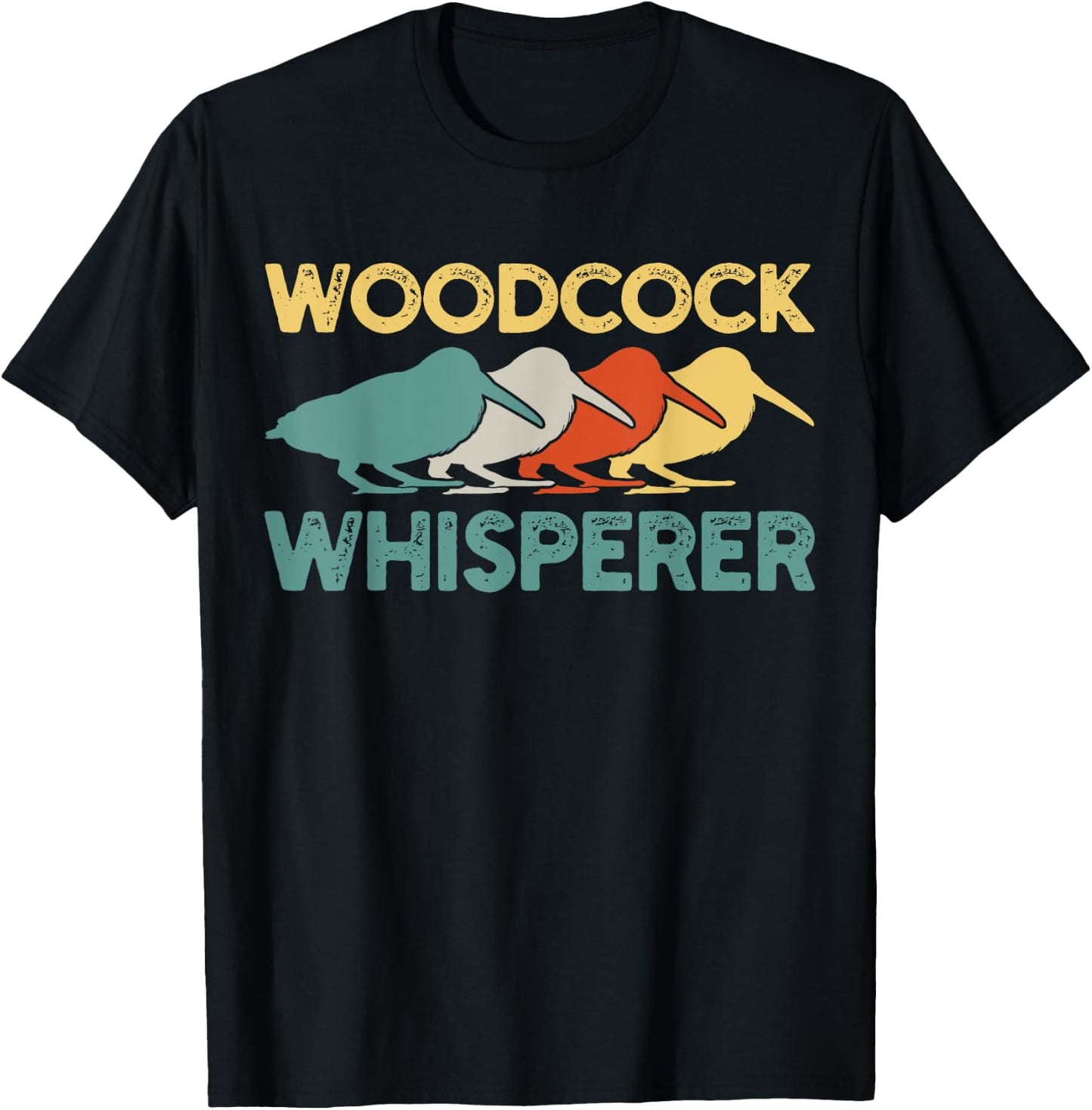 Woodcock Birds Retro Vintage T-Shirt - T-Shirt | Black
