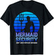 Vintage Mermaid Security Bday Costume Merman Birthday Party T-Shirt - T-Shirt | Black