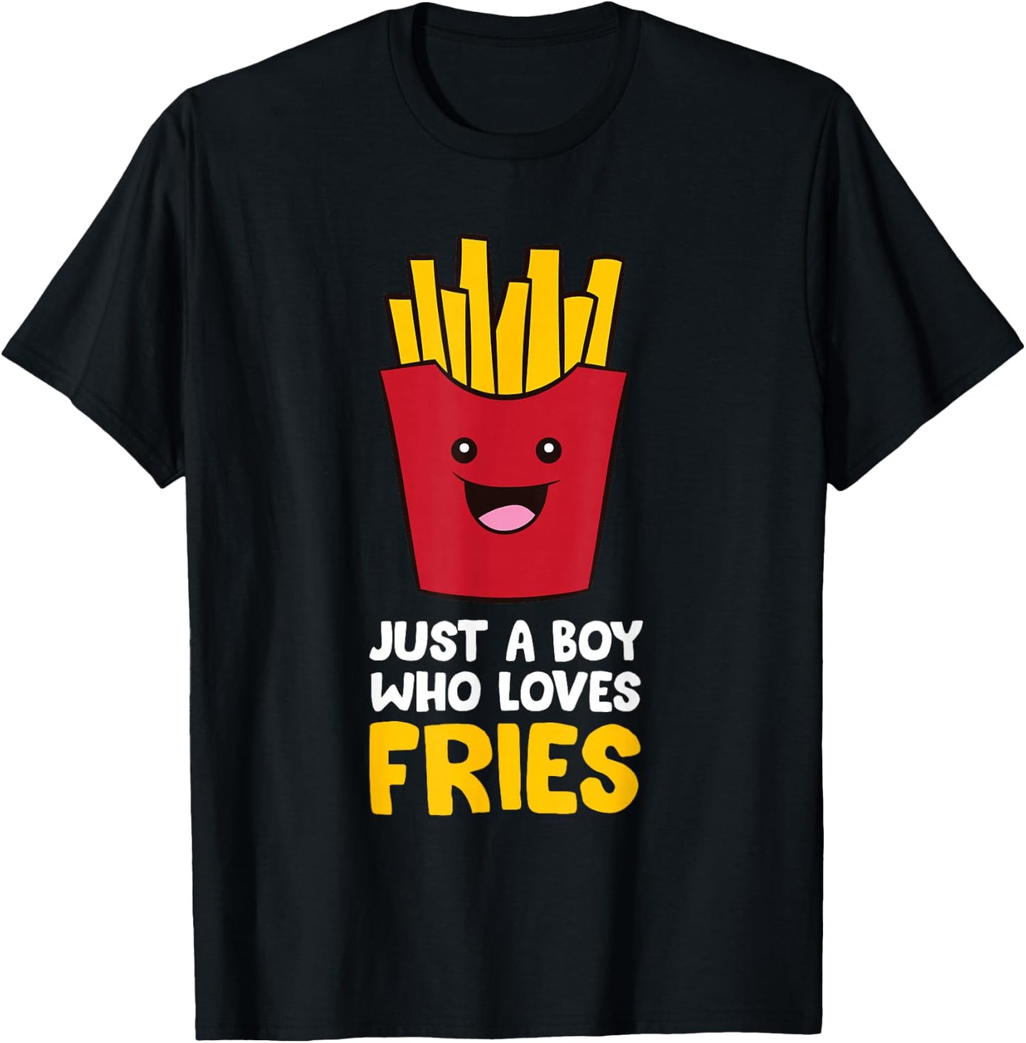 Just A Boy Who Loves French Fries T-Shirt - T-Shirt | Black