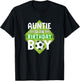 Auntie Of The Birthday Boy Soccer Aunt For Birthday Boy T-Shirt - T-Shirt | Black