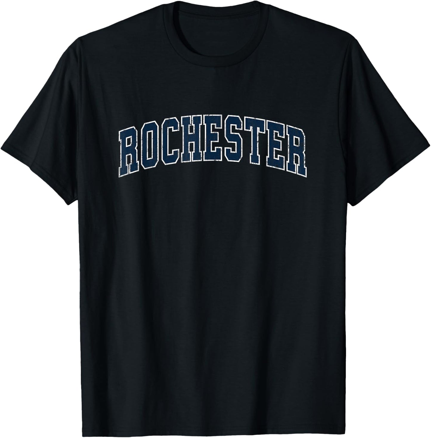 Rochester New York NY Vintage Sports Design Navy Design T-Shirt - T-Shirt | Black