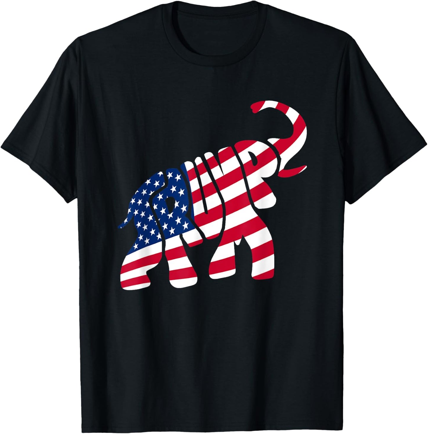 Cute Trump Gift | Proud American Flag Elephant Women T-Shirt - T-Shirt | Black