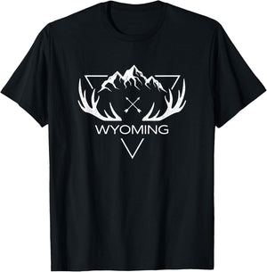 Wyoming | Wyoming Deer Elk Gift | Wyoming T-Shirt - T-Shirt | Black