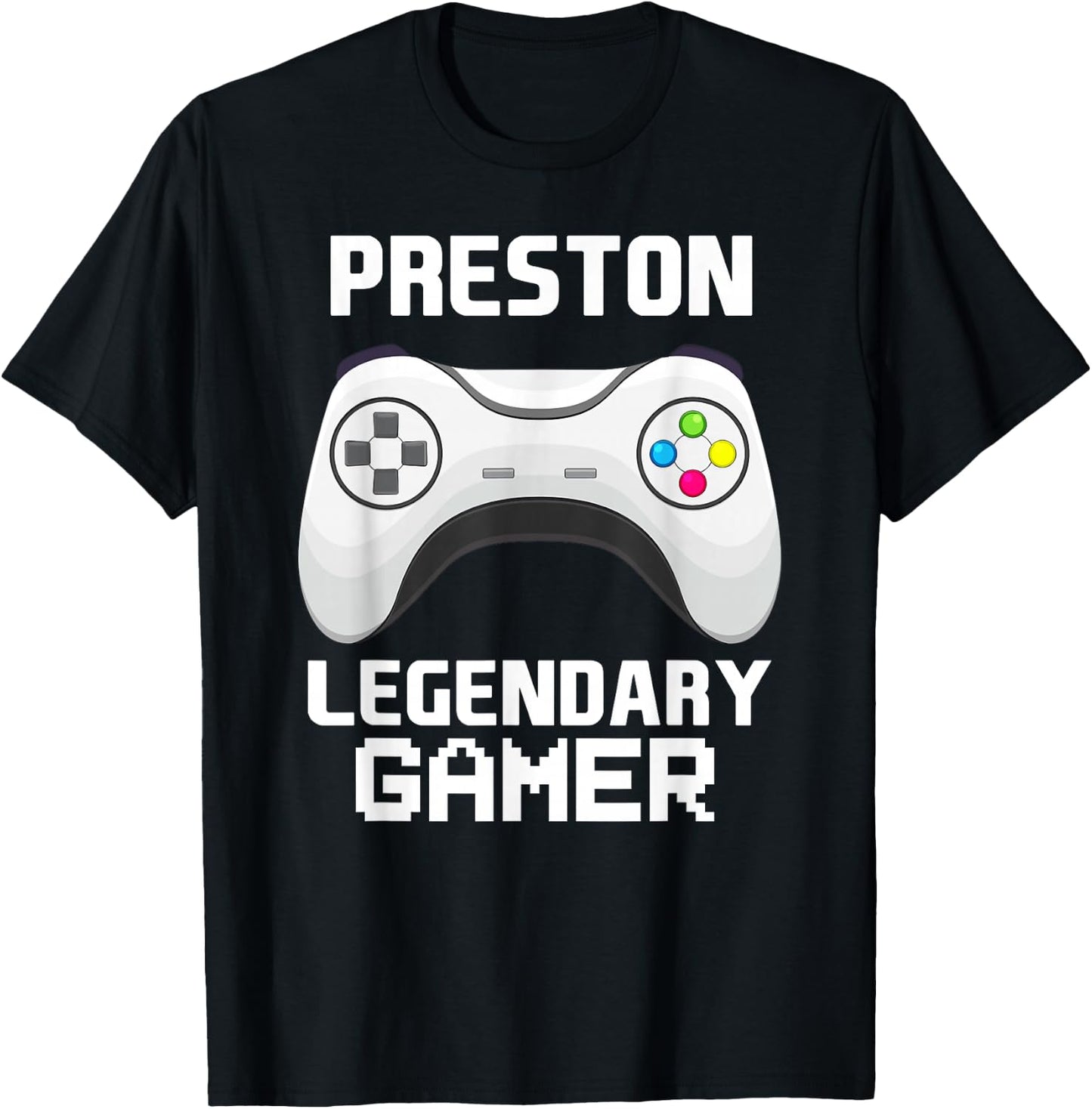 Preston Legendary Gamer Personalized Video Gaming Name T-Shirt - T-Shirt | Black