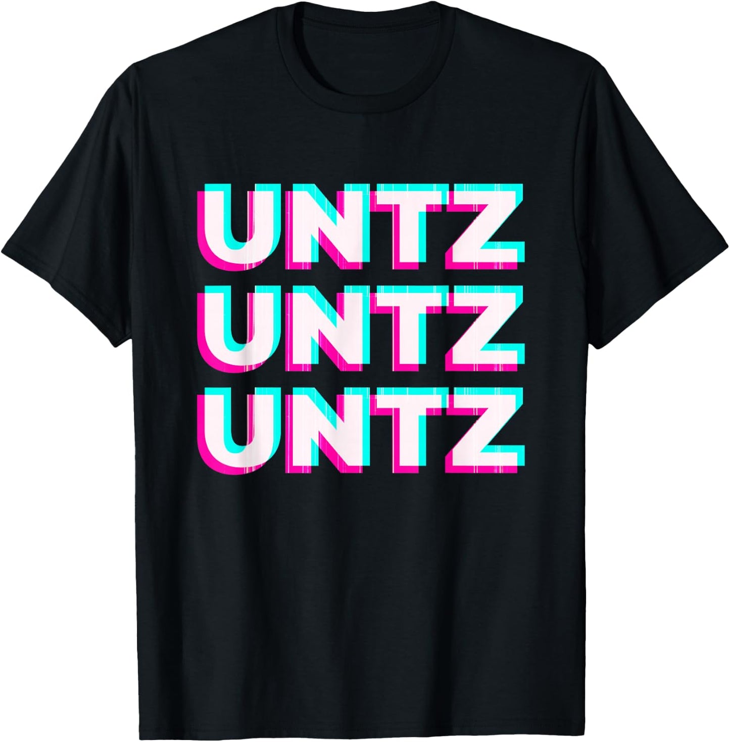 Aesthetic Synthwave Glitch Untz Untz Rave Festival Techno T-Shirt - T-Shirt | Black