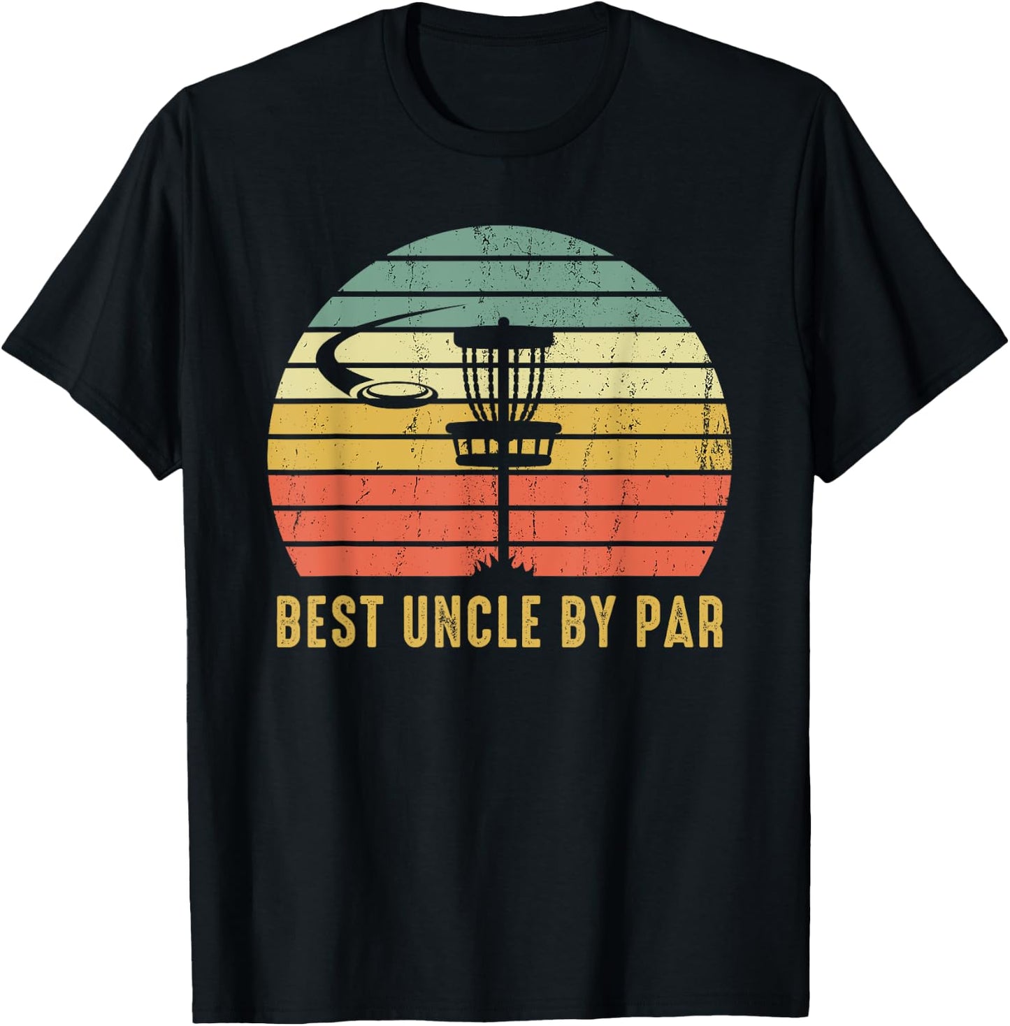Best Uncle By Par Funny Disc Golf Gift T-Shirt - T-Shirt | Black