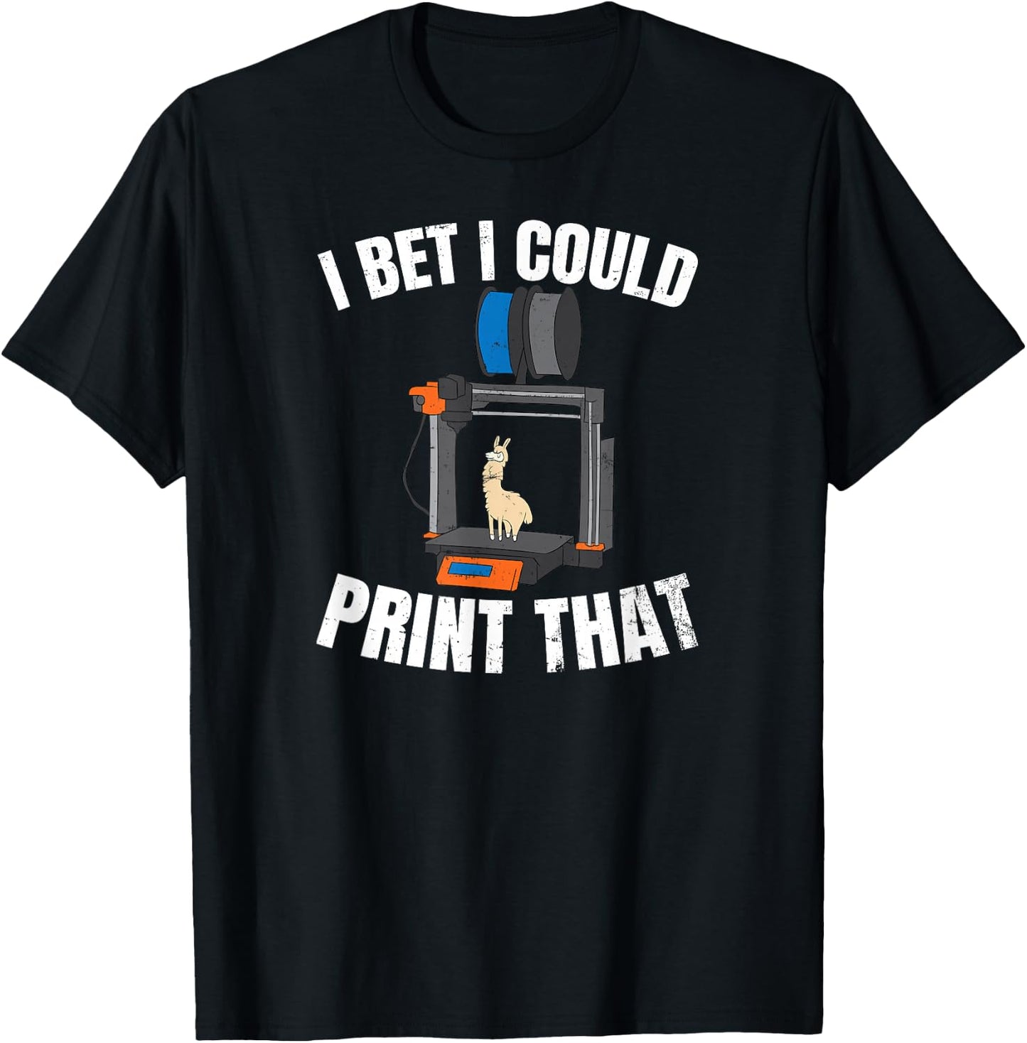 Machinist Gifts 3D Printing Design I Bet I Could Print That Gift -Kids Black Cotton Small T-Shirt - T-Shirt | Black