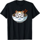 Cute Anime Merch Cat Design Japanese Ramen Noodle Clothes T-Shirt - T-Shirt | Black