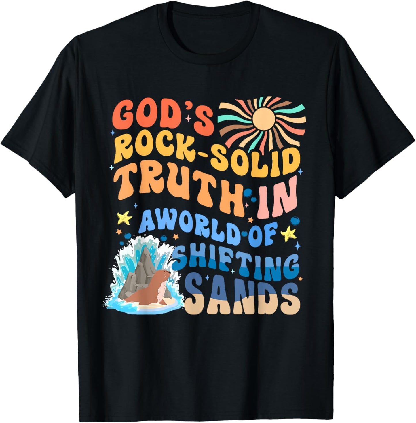 God's Rock Solid Breaker Rock Beach VBS 2026 Christian T-Shirt - T-Shirt | Black