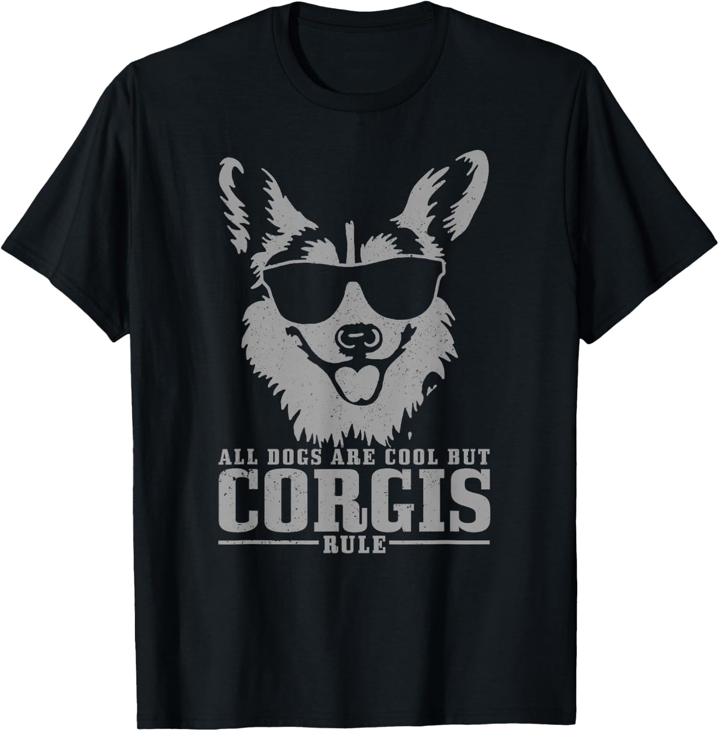 Corgi All Dogs Are Cool But Corgis Rule Funny T-Shirt - T-Shirt | Black