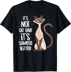 It's not Cat Hair It's Siamese Glitter - Siamese Cat T-Shirt - T-Shirt | Black