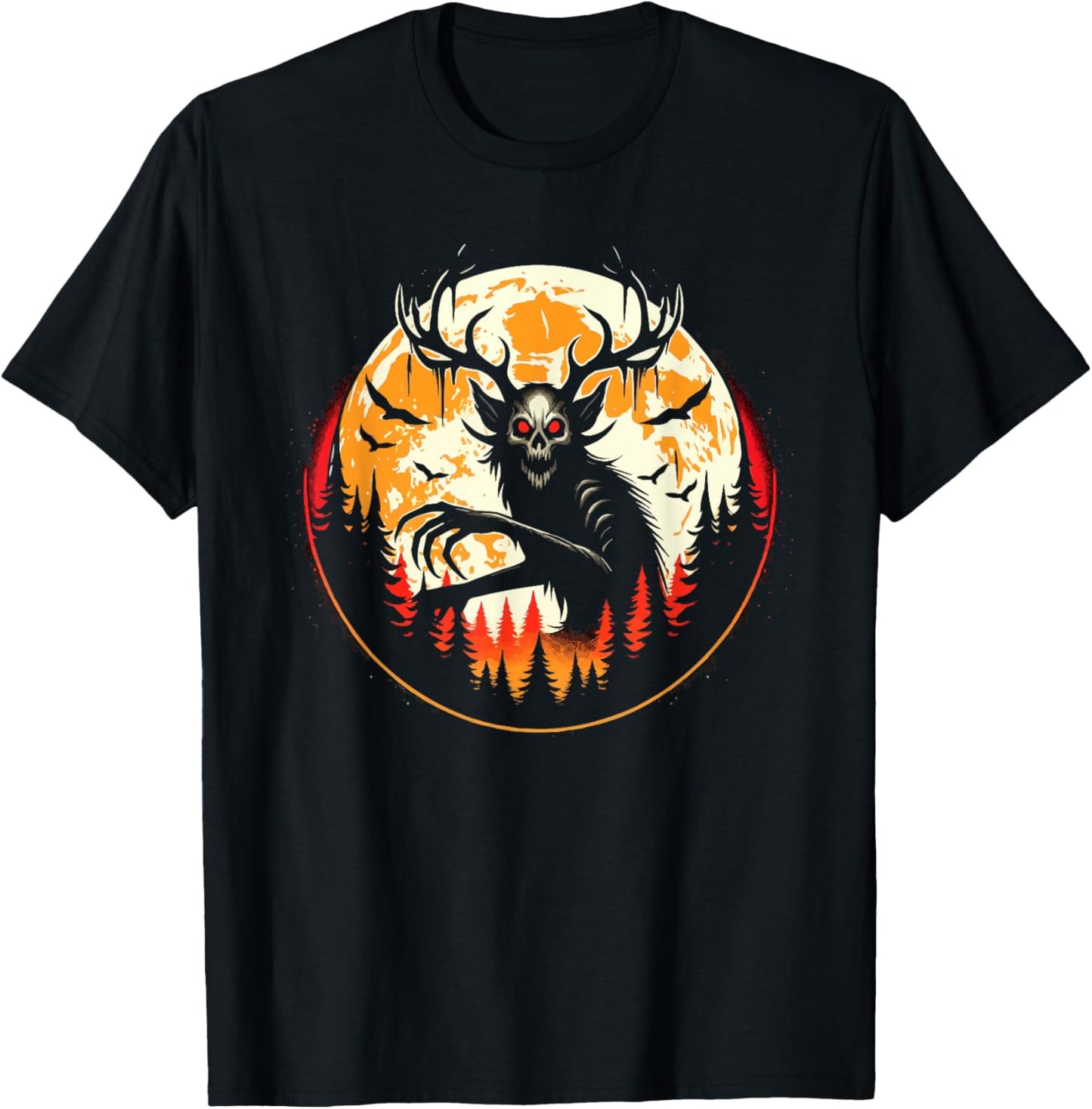 Wendigo Monster Legendary Creature Cryptozoology Cryptid T-Shirt - T-Shirt | Black