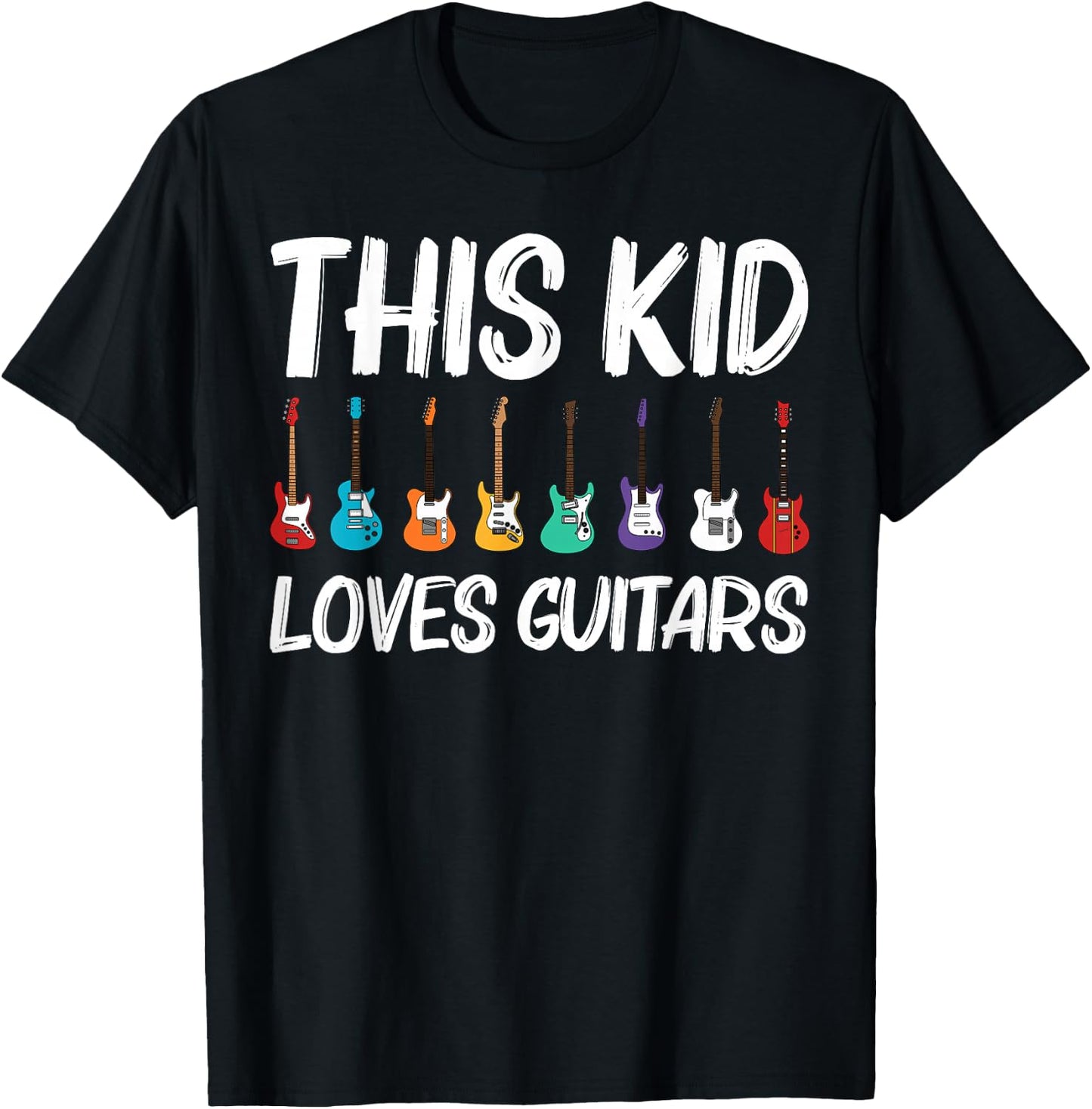Cool Guitar Gift Kids Boys Acoustic Guitarist Band Music T-Shirt - T-Shirt | Black