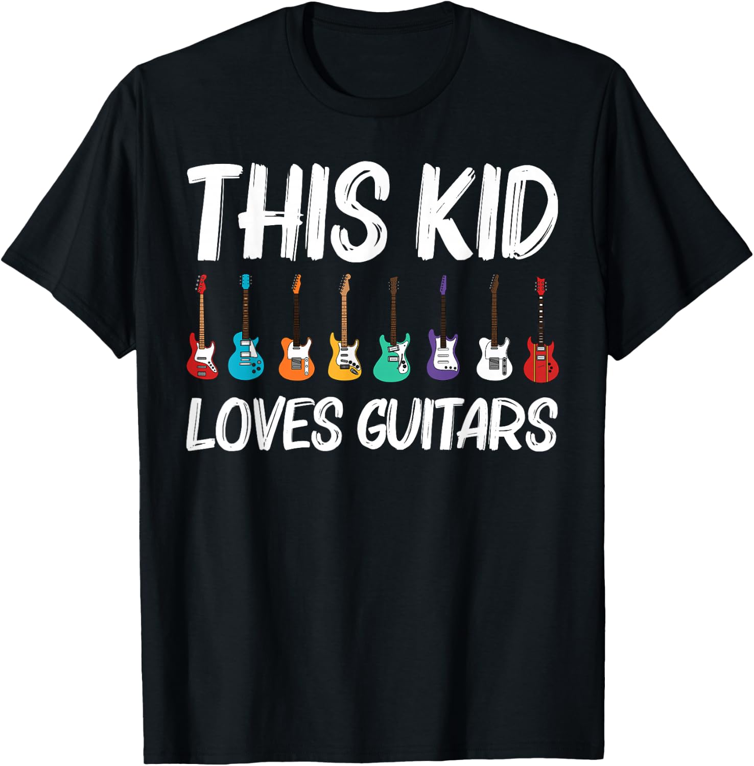 Cool Guitar Gift Kids Boys Acoustic Guitarist Band Music T-Shirt - T-Shirt | Black