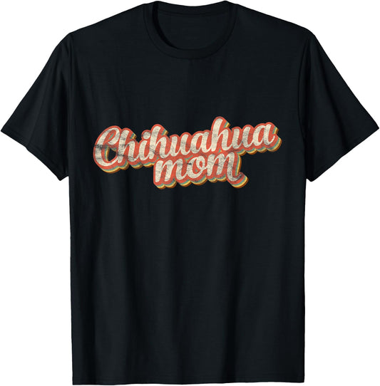 Vintage Chihuahua Mom Chi-chi Mother Dog Lover Pet Mama Women Kids T-Shirt - T-Shirt | Black