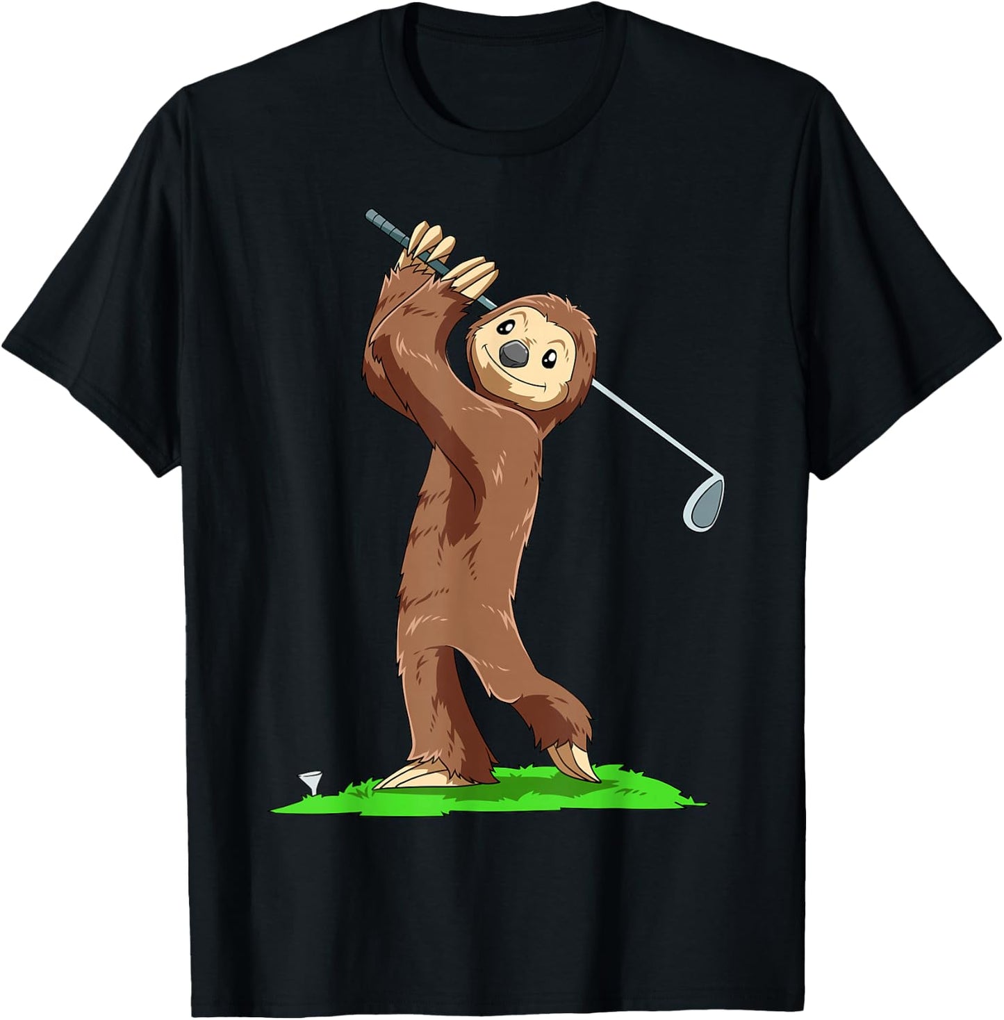 Sloth Golf Sloth Playing Golf Sloth Golfer T-Shirt - T-Shirt | Black