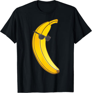 Cool Banana Wearing Sunglasses | Funny Fruit Eyewear Gift T-Shirt - T-Shirt | Black