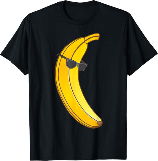 Cool Banana Wearing Sunglasses | Funny Fruit Eyewear Gift T-Shirt - T-Shirt | Black