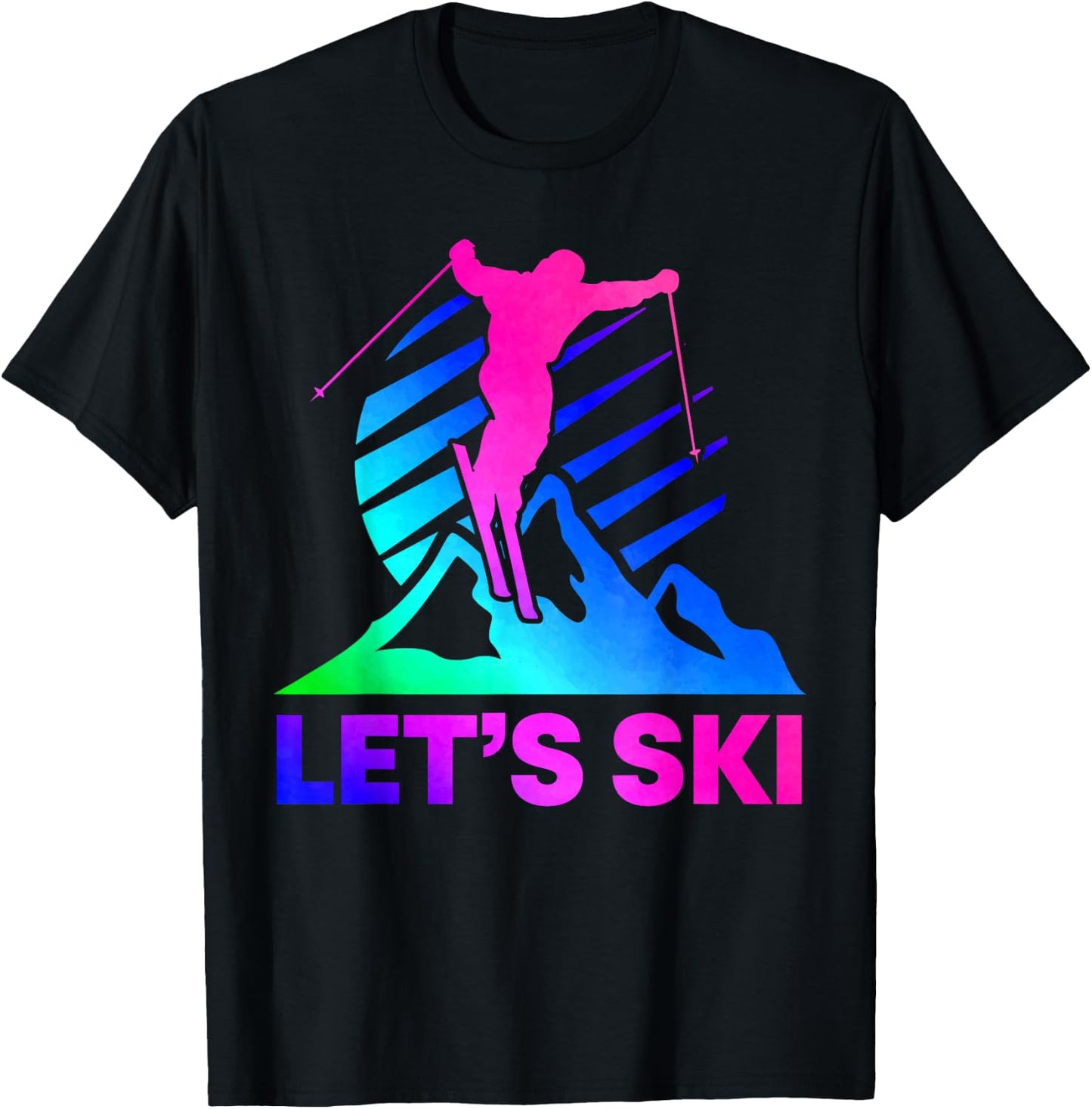 Retro Ski Vintage 80s 90s Skiing Outfit T-Shirt - T-Shirt | Black