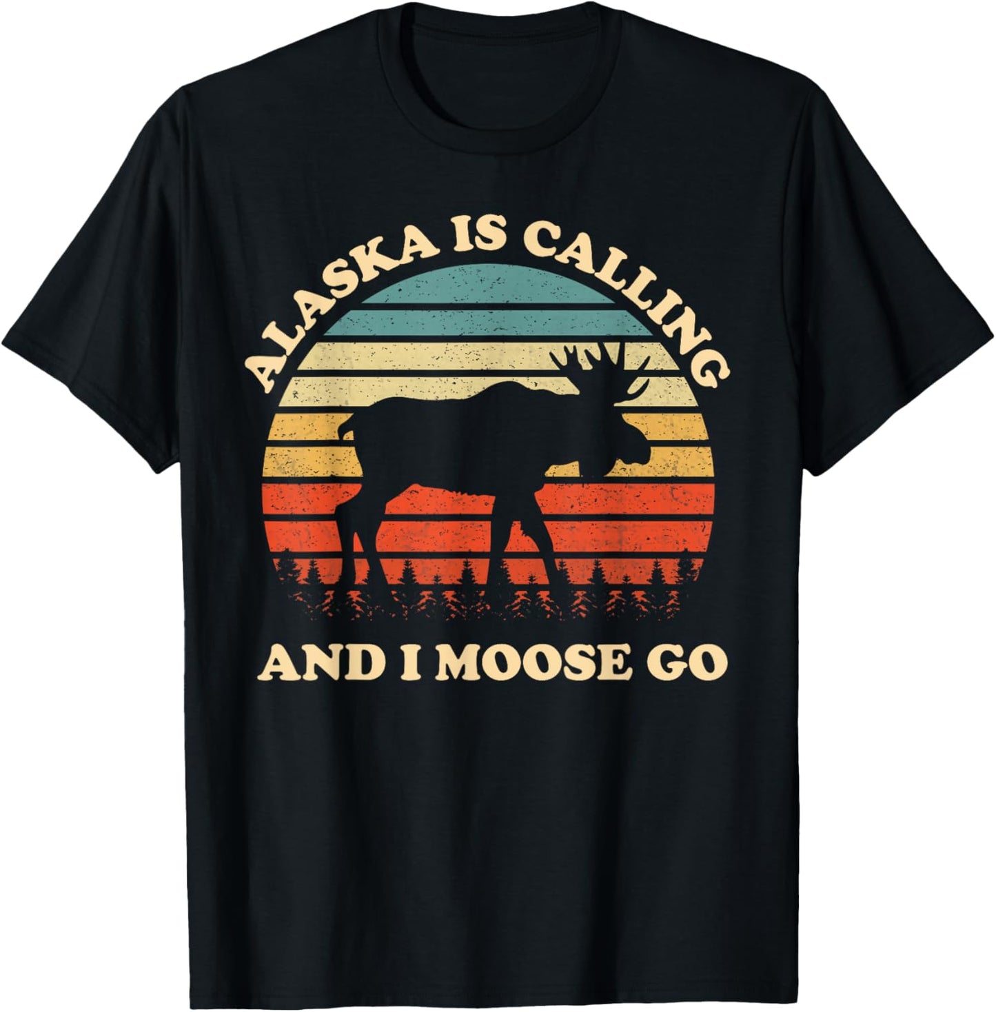 Alaska Moose Tourist Travel Funny T-Shirt - T-Shirt | Black