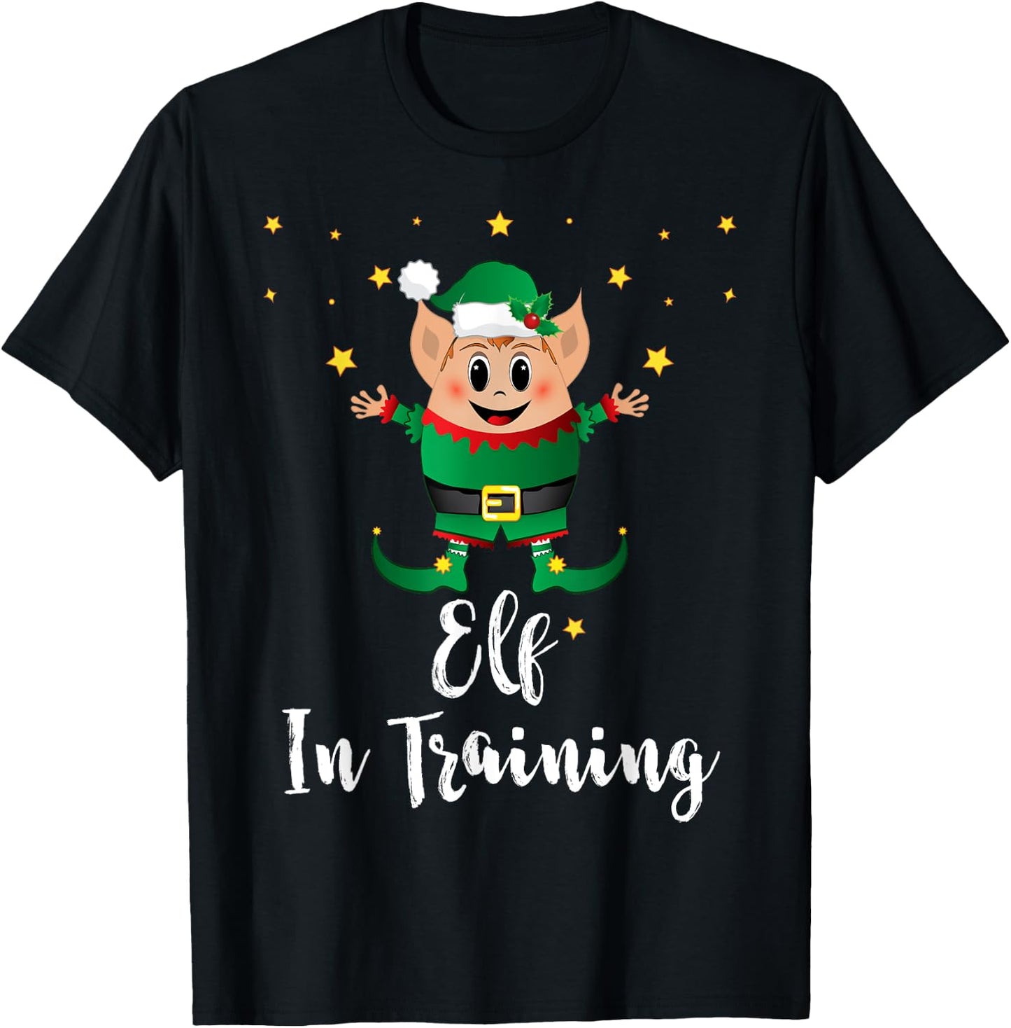 Elf In Training Squad Christmas Matching Family Xmas Group T-Shirt - T-Shirt | Black