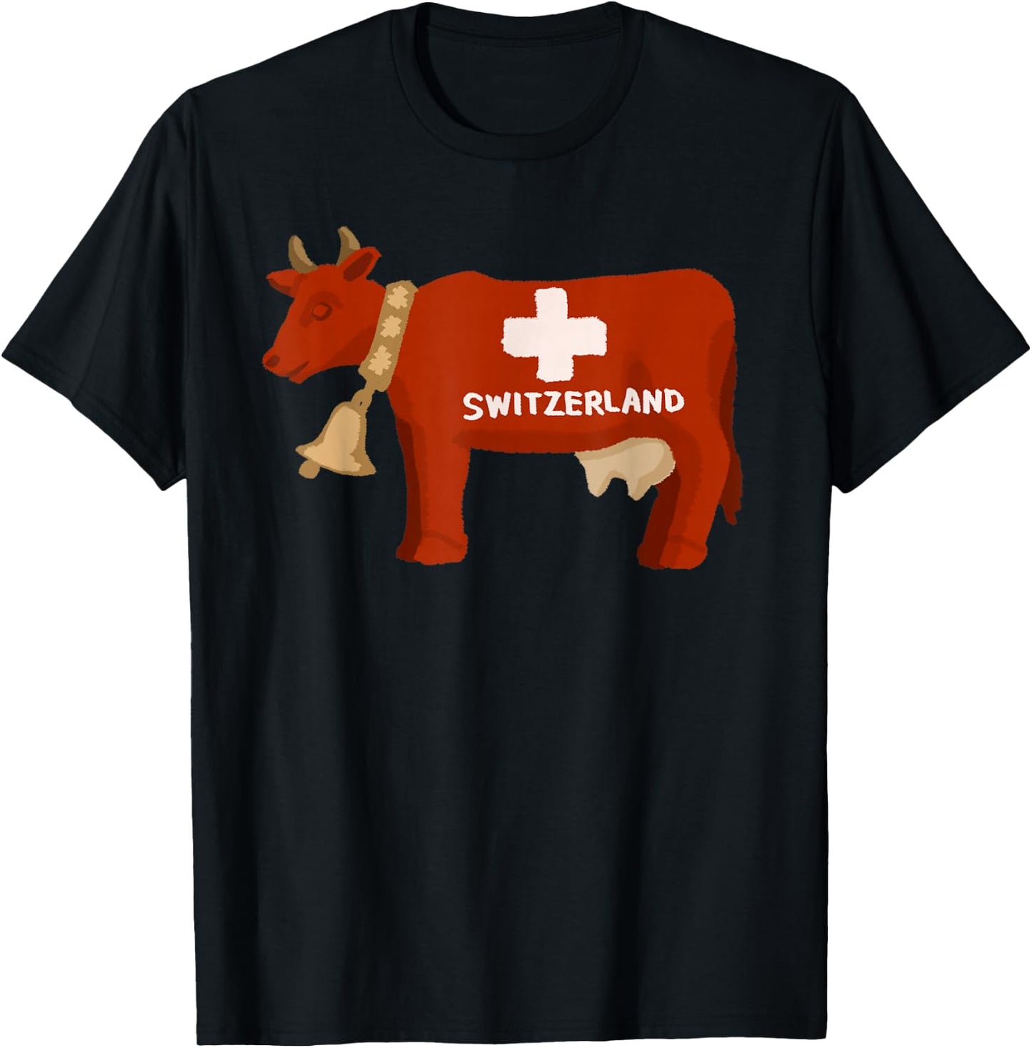 Switzerland Swiss Cow T-Shirt - T-Shirt | Black