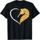 Seahorse Shirts Girls Kids Heart Cute Seahorse T-Shirt - T-Shirt | Black