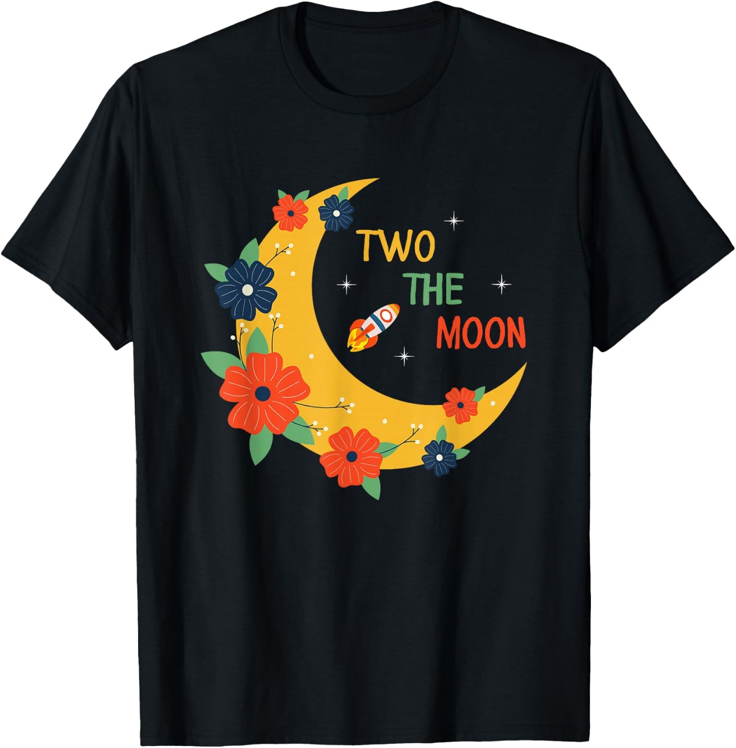 Girl's Two the Moon Shirt - Toddler 2nd Birthday Gift T-Shirt - T-Shirt | Black