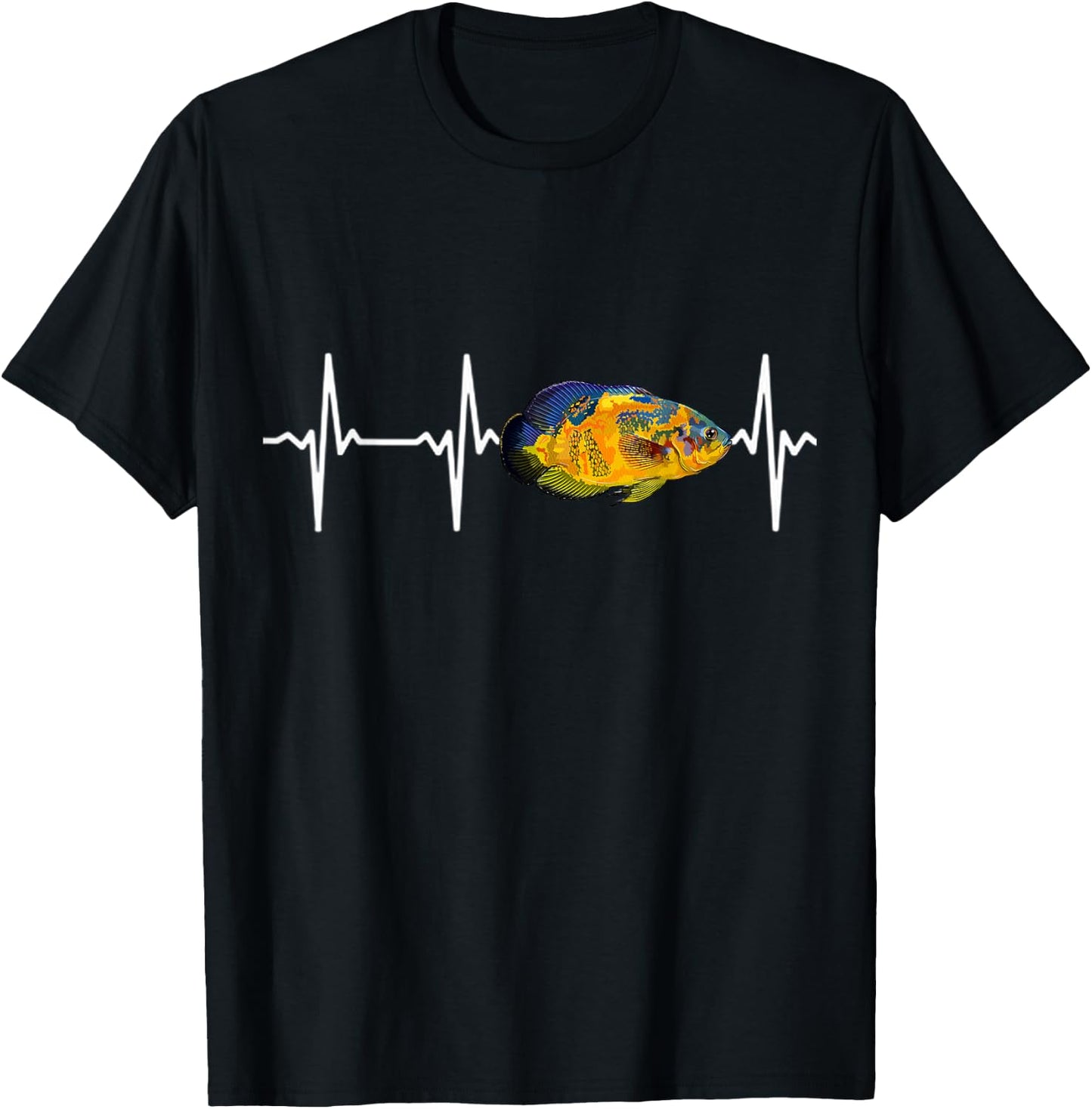 Oscar Fish Heartbeat For Fishkeeping Aquarium Lovers T-Shirt - T-Shirt | Black