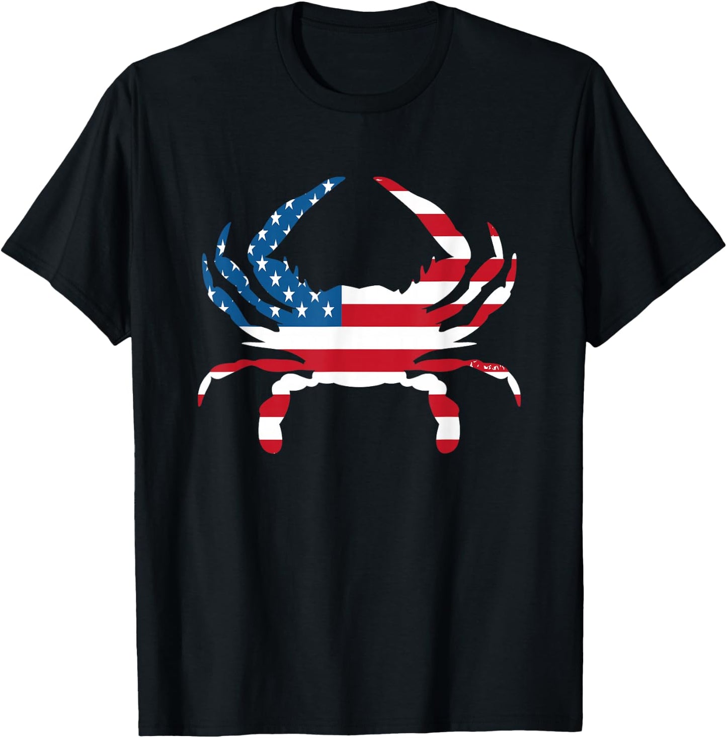 Crab Vintage American Flag T-Shirt - T-Shirt | Black