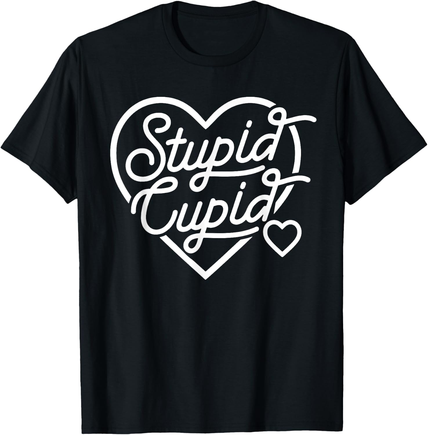 Stupid Cupid, Funny Valentine, Funny Single Af T-Shirt - T-Shirt | Black