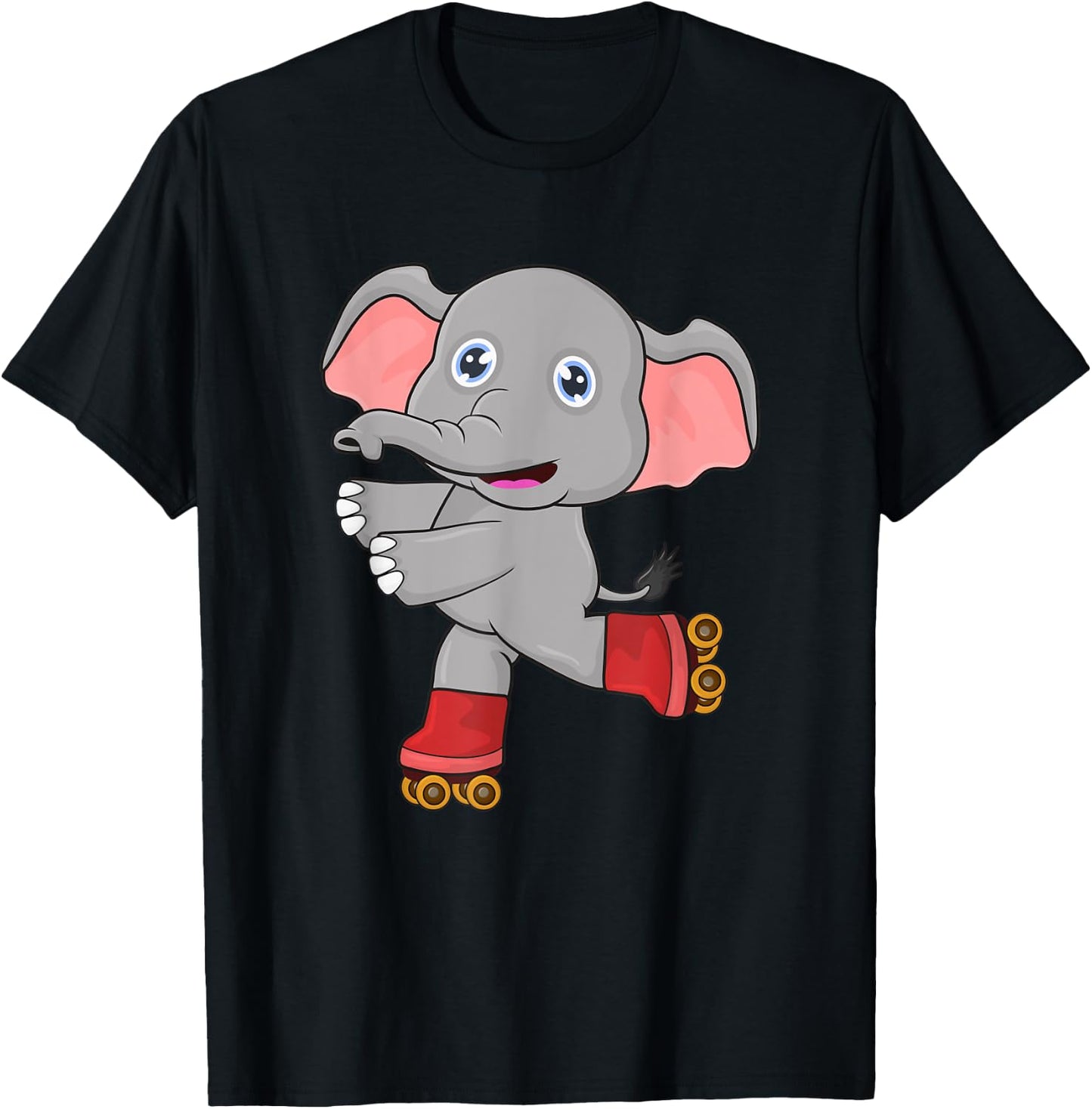 Elephant on roller skates T-Shirt - T-Shirt | Black