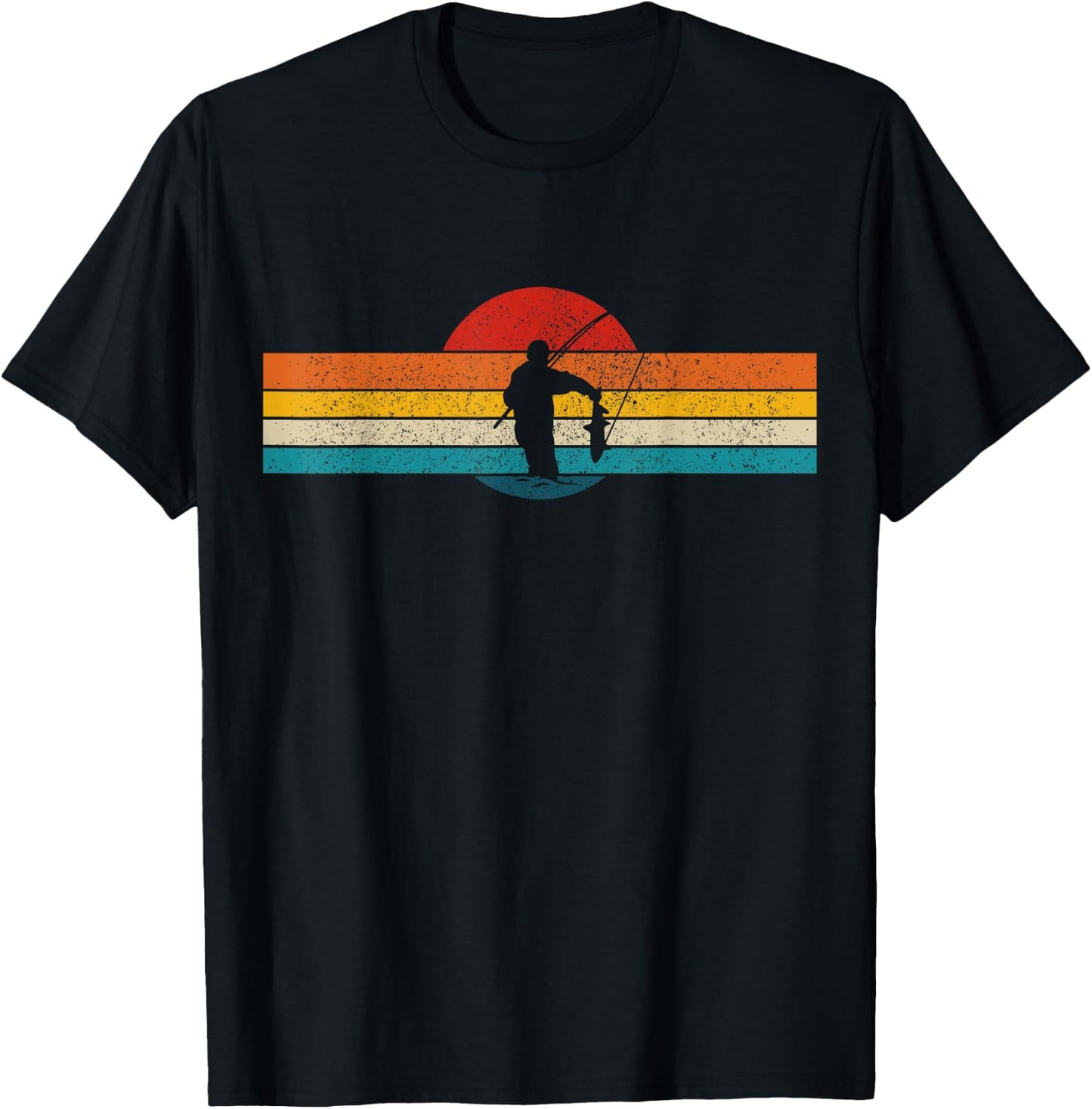 Fly Fishing Vintage Fishing Fisherman Fly Fishing T-Shirt - T-Shirt | Black